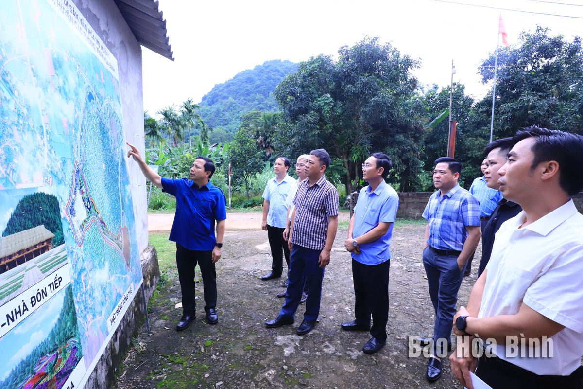 Kiểm tra tiến độ Dự án xây dựng Khu không gian bảo tồn di sản văn hoá Mo Mường gắn với dịch vụ du lịch tại xã Hợp Phong, huyện Cao Phong