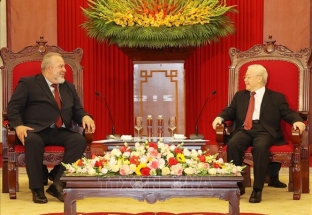 Tổng Bí thư Nguyễn Phú Trọng tiếp Thủ tướng Cộng hòa Cuba Manuel Marrero Cruz
