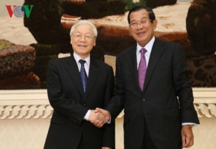 Tổng Bí thư, Chủ tịch nước hội kiến với Thủ tướng Campuchia Hun Sen