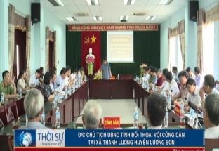Chủ tịch UBND tỉnh đối thoại với công dân tại xã Thanh Lương huyện Lương Sơn