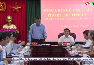 31/10: Đ/c Ngô Văn Tuấn - PBT Tỉnh ủy làm việc với BTV huyện ủy Lạc Thủy 