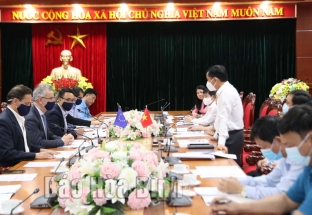 Chủ tịch UBND tỉnh làm việc với đại diện Phái đoàn Liên minh châu Âu tại Việt Nam