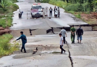Sụt lún nghiêm trọng tuyến tránh Nam TP Bảo Lộc