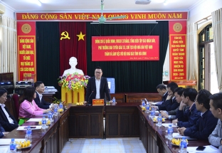 Tổng Biên tập Báo Nhân Dân, Chủ tịch Hội Nhà báo Việt Nam Lê Quốc Minh làm việc với Hội Nhà báo tỉnh