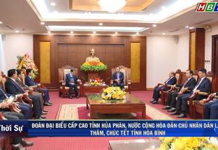 10/1: Đoàn Đại biểu cấp cao tỉnh Hủa Phăn, Nước Cộng hòa Dân chủ Nhân dân Lào thăm, chúc Tết tỉnh Hòa Bình