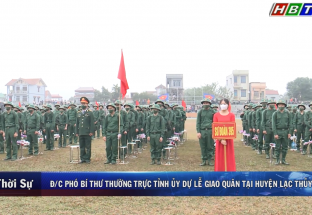 6/2: Đ/c Phó Bí thư TT Tỉnh ủy dự Lễ giao quân tại huyện Lạc Thủy