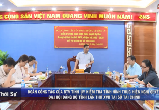 25.5: Đoàn công tác của BTV tỉnh ủy Hòa Bình, kiểm tra tình hình thực hiện Nghị quyết Đại hội Đảng bộ tỉnh lần thứ XVII tại Đảng bộ Sở Tài chính