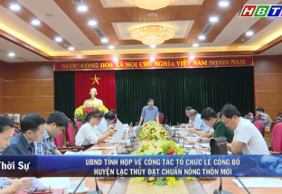 8/7: UBND tỉnh họp về công tác tổ chức Lễ công bố huyện Lạc Thủy đạt chuẩn NTM