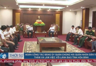 Đoàn công tác Đảng ủy quân chủng Hải quân nhân dân Việt Nam thăm và làm việc với lãnh đạo tỉnh Hòa Bình