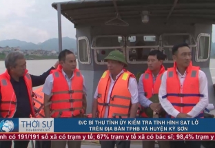 Đ/c Bí thư tỉnh ủy kiểm tra tình hình sạt lở trên địa bàn TPHB và huyện Kỳ Sơn