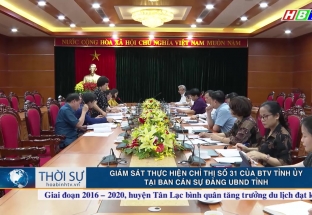 18/6: Giám sát thực hiện chỉ thị số 31 của BTV tỉnh ủy tại Ban cán sự Đảng UBND tỉnh