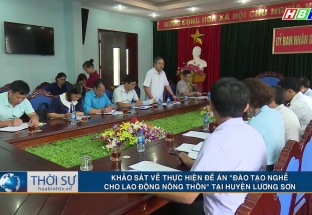 3/9 Khảo sát về thực hiện Đề án : "Đào tạo nghề cho lao động nông thôn" tại huyện Lương Sơn 