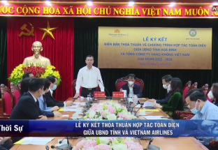 25/3: Lễ ký kết thỏa thuận hợp tác toàn diện giữa UBND tỉnh và Việt Nam Airlines