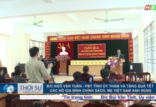 14/1 Đ/c Ngô Văn Tuấn - Phó bí thư tỉnh ủy thăm và tặng quà Tết các hộ gia đình chính sách, mẹ Việt Nam anh hùng 