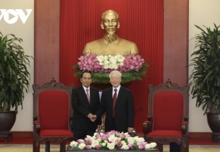Tổng Bí thư Nguyễn Phú Trọng tiếp Phó Chủ tịch nước Lào