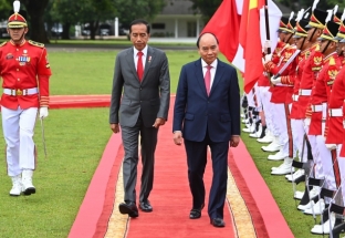 Tổng thống Indonesia chủ trì lễ đón cấp Nhà nước Chủ tịch nước Nguyễn Xuân Phúc
