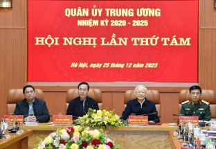 Tổng Bí thư Nguyễn Phú Trọng và các đồng chí lãnh đạo Đảng, Nhà nước dự Hội nghị Quân ủy Trung ương