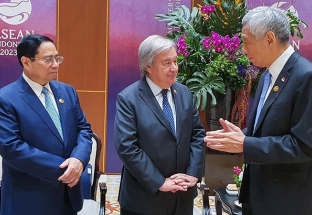 Thủ tướng Phạm Minh Chính gặp Tổng Thư ký Liên hợp quốc và Thủ tướng Singapore