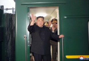 [Ảnh] Nhà lãnh đạo Triều Tiên Kim Jong-un khởi hành đến Nga bằng tàu hỏa