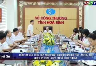 17/5: Kiểm tra việc thực hiện nghị quyết Đại hội Đảng bộ tỉnh Hòa Bình lần thứ XVII nhiệm kỳ 2020-2025 tại sở Công thương