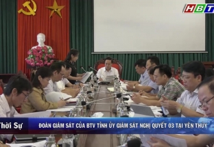 19/9: Đoàn giám sát của BTV tỉnh ủy Hòa Bình giám sát Nghị quyết 03 tại huyện Yên Thủy