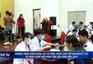 21/10: C.trình khám sàng lọc và phẫu thuật cho trẻ em khuyết tật có hoàn cảnh khó khăn tỉnh Hoà Bình năm 2024