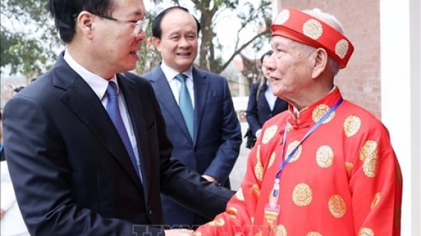 Chủ tịch nước Võ Văn Thưởng dự Lễ khai bút đầu xuân tại Khu Lưu niệm Anh hùng dân tộc, Danh nhân văn hóa Nguyễn Trãi